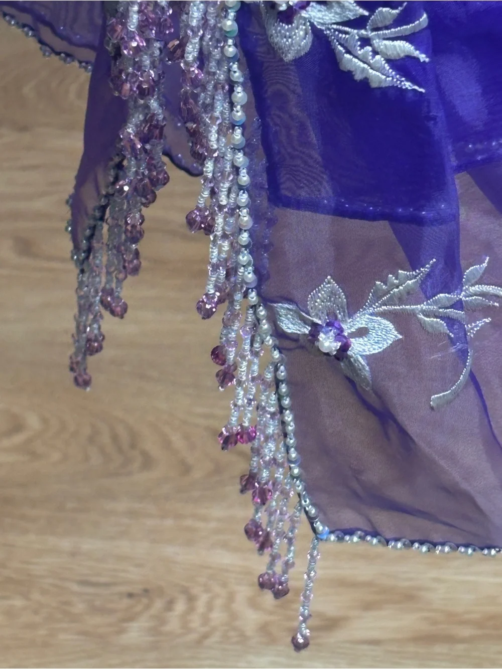 Tygie x Kultura Modern Filipiniana Purple Organza Embroidered Alampay